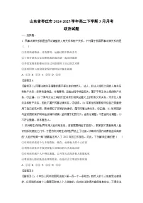 山东省枣庄市2024-2025学年高二下学期3月月考政治试卷（解析版）