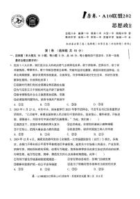 A10联盟2025届高三下学期4月质检考试政治试题及答案