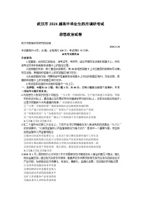 湖北省武汉市2024届高中毕业生四月调研考试政治试卷 含答案
