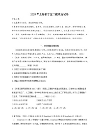 上海市长宁区2025届高三下学期二模试题 政治 含答案