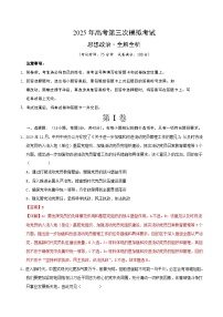 2025年高考第三次模拟考试卷：政治（江苏卷01）（解析版）