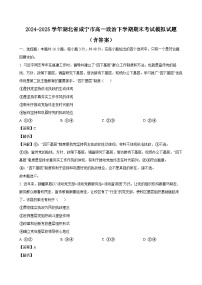 2024-2025学年湖北省咸宁市高一政治下学期期末考试模拟试题（附答案）