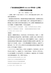 广西壮族自治区柳州市2024-2025学年高一上学期1月期末考试政治政治试卷（解析版）