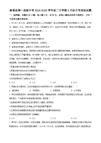 河南省驻马店市新蔡县第一高级中学2024-2025学年高二下学期4月月考政治试题（原卷版+解析版）