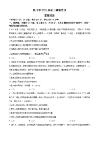 2025届广东省惠州市高三下学期4月三模政治试题（有答案 有解析）