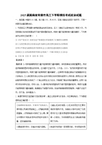 2025届湖南省常德市高三下学期模拟考试政治试题（解析版）