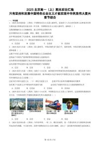 2025北京高一（上）期末真题政治汇编：只有坚持和发展中国特色社会主义才能实现中华民族伟大复兴章节综合