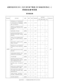 成都石室中学2024-2025学年度高三下学期高考适应性考试（一) 政治试题（含答案）