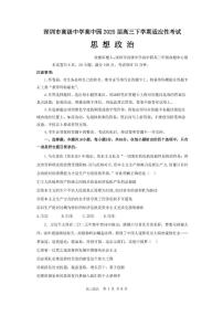 广东省深圳市高级中学高中园2025届高三下学期高考适应性考试政治试题（含答案）