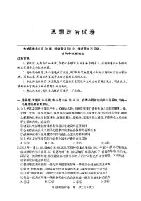 2025届湖北省武汉市高三下学期高考模拟考试政治试题（含答案）