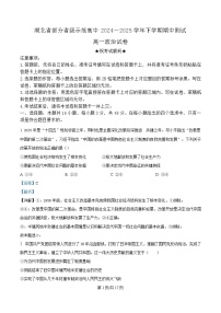 湖北省武汉市部分省级示范高中2024-2025学年高一下学期期中测试政治试卷 含解析