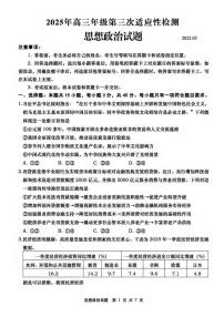 2025届山东省青岛市高三三模适应性检测 政治试题及答案