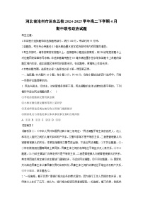 河北省沧州市运东五校2024-2025学年高二下学期4月期中联考政治政治试卷（解析版）