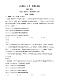 四川省眉山市仁寿县部分学校2024-2025学年高三上学期12月一诊模拟考试政治试卷（Word版附解析）