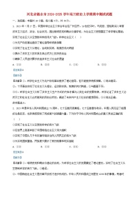 河北省衡水市2024_2025学年高三政治上学期期中测试试题含解析