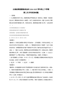 云南省楚雄彝族自治州2024-2025学年高二下学期第二次月考政治试卷（解析版）
