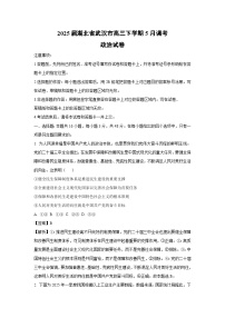 【政治】2025届湖北省武汉市高三下学期5月调考试卷（解析版）