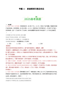 2025年高考政治真题分类汇编：专题13  家庭婚姻与就业创业（全国通用）（解析版）
