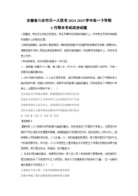 【政治】安徽省六安市天一大联考2024-2025学年高一下学期6月期末考试政治试题（解析版）