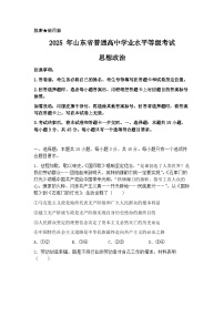 2025年山东省高考真题 政治试题及答案解析（原卷版+解析版）