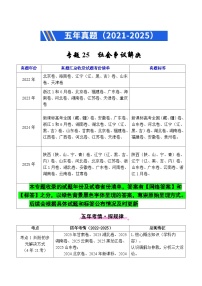 五年（2021-2025）高考政治真题分类汇编：专题25 社会争议解决（全国通用）（原卷版）