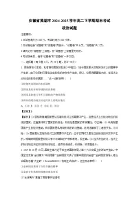 【政治】安徽省芜湖市2024-2025学年高二下学期期末考试政治试题（解析版）