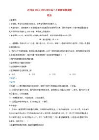 四川省泸州市2024_2025学年高二政治上学期1月期末考试试题含解析 (1)