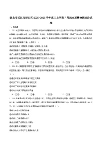 湖北省武汉市硚口区2025年高三年级起点质量检测政治试卷（含答案）