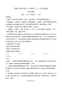 重庆市西南大学附属中学2025-2026学年高三上学期10月月考政治试卷（Word版附解析）