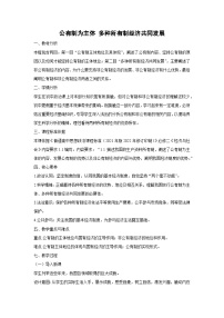 高中政治 (道德与法治)人教统编版必修2 经济与社会多种所有制经济共同发展教学设计