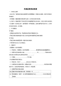 人教统编版第二单元 人民当家作主第六课 我国的基本政治制度民族区域自治制度学案