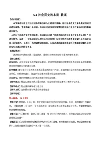 高中政治 (道德与法治)社会历史的本质教案