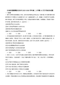 云南省楚雄州2025-2026学年高二上学期10月月考政治试卷（Word版附答案）