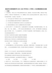 湖南天壹名校联盟2026届高三上学期11月期中政治试卷+答案