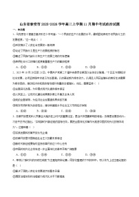 山东省泰安市2026届高三上学期11月期中考试政治试卷（含答案）
