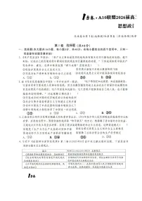 2025年A10联盟高三上学期11月政治试题及答案