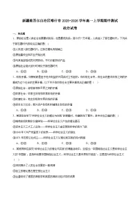 新疆喀什市2025-2026学年高一上学期期中测试政治试题（Word版附答案）