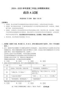 安徽省合肥市第一中学（省十联考）2024-2025学年高二上学期期末联考政治试题（A）