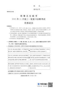 湘豫名校联考2025年高三上学期11月诊断考试政治试题（含答案）