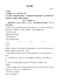 安徽省江淮十校2025-2026学年高三上学期11月期中考试政治试卷（Word版附解析）