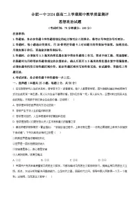 安徽省合肥市第一中学2025-2026学年高二上学期11月期中考试政治试题（Word版附解析）