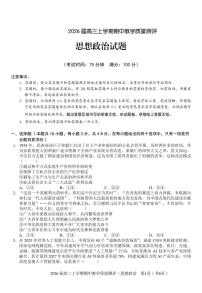 安徽省合肥市2026届高三政治上学期期中测试pdf含解析