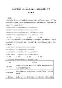 山东省青岛市2026届高三上学期期中考试 政治试卷（含答案)