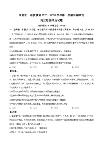福建省龙岩市九校联考2026届高三上学期11月期中考试政治试题（Word版附答案）