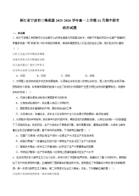 浙江省宁波三锋联盟2025-2026学年高一上学期11月期中联考 政治试卷（含答案）