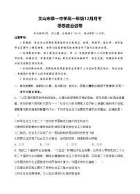 云南省文山壮族苗族自治州文山市第一中学2025-2026学年高一上学期12月月考政治试题（图片版，含解析）含答案解析