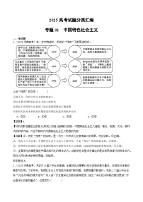 2025年高考政治真题分类汇编专题01  中国特色社会主义