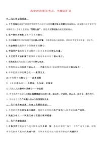 高中政治常见考点、关键词汇总知识清单（共15页）