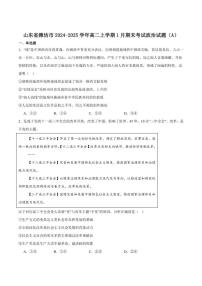 2024-2025学年山东省潍坊市高二上学期期末考试政治试卷（有答案）