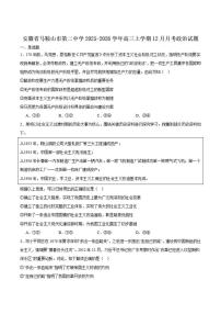 2026届安徽省马鞍山市第二中学高三上学期12月测试政治试卷（有答案）